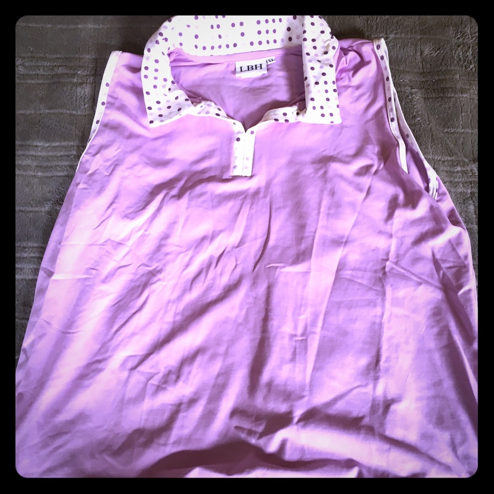 Lavender tank with polka dots